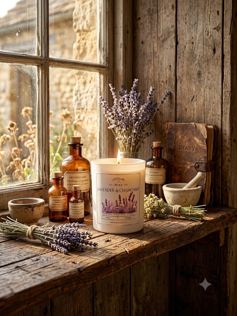 'Lavender and Chamomile' Scented Natural Soy Wax Candle