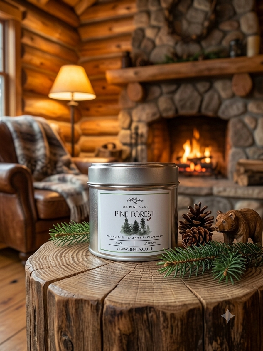 'Pine Forest' Scented Natural Soy Wax Candle 250g