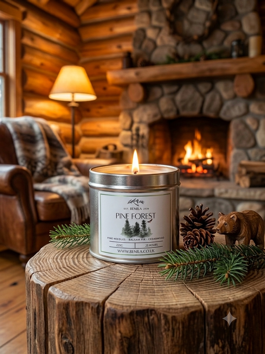 'Pine Forest' Scented Natural Soy Wax Candle 250g