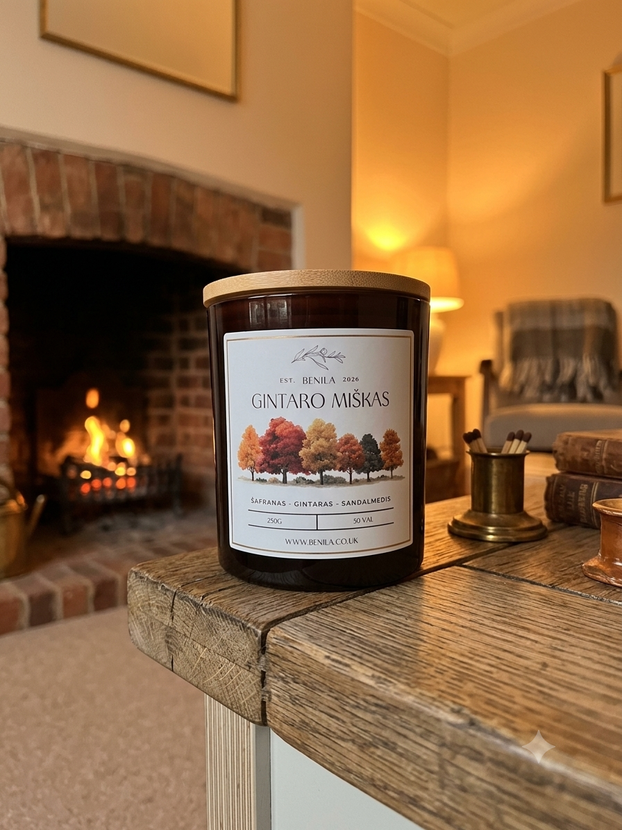 'Gintaro Miškas' Natural Soy Wax Candle