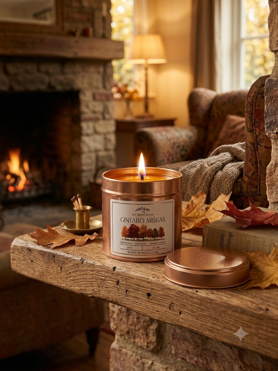 'Gintaro Miškas' Natural Soy Wax Candle
