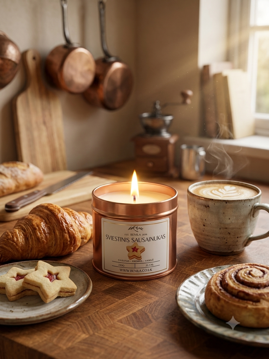 'Sviestinis Sausainukas' Coconut & Rapeseed Wax Candle