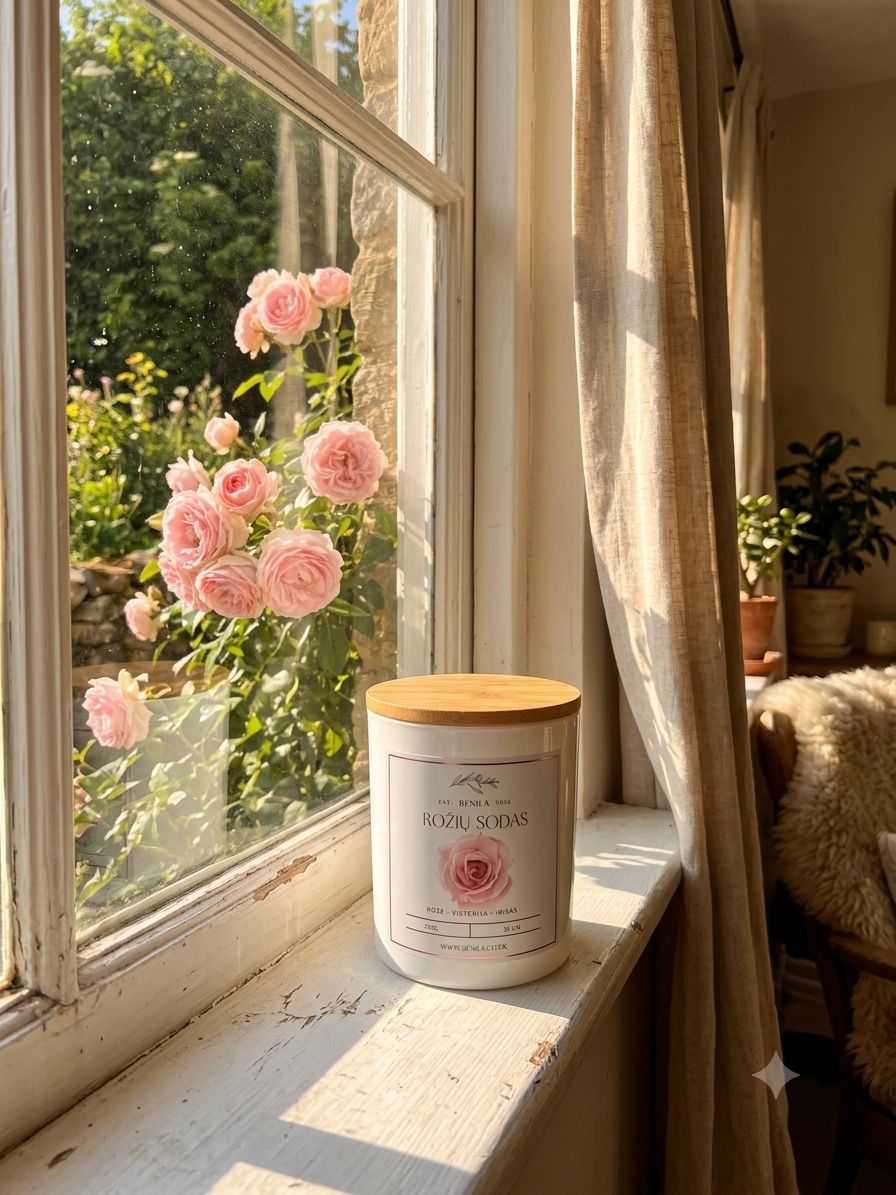 'Rožių Sodas' Natural Soy Wax Candle