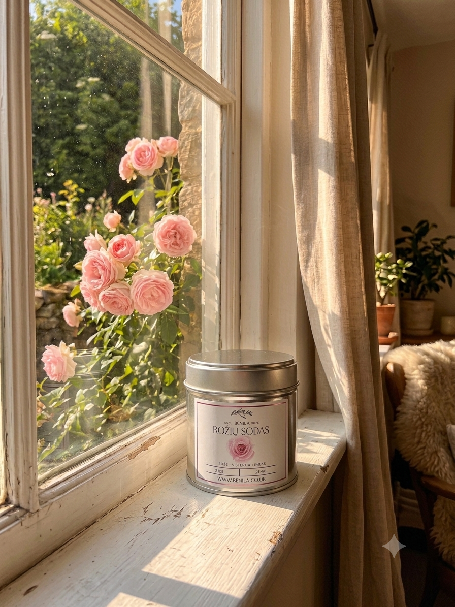 'Rožių Sodas' Natural Soy Wax Candle