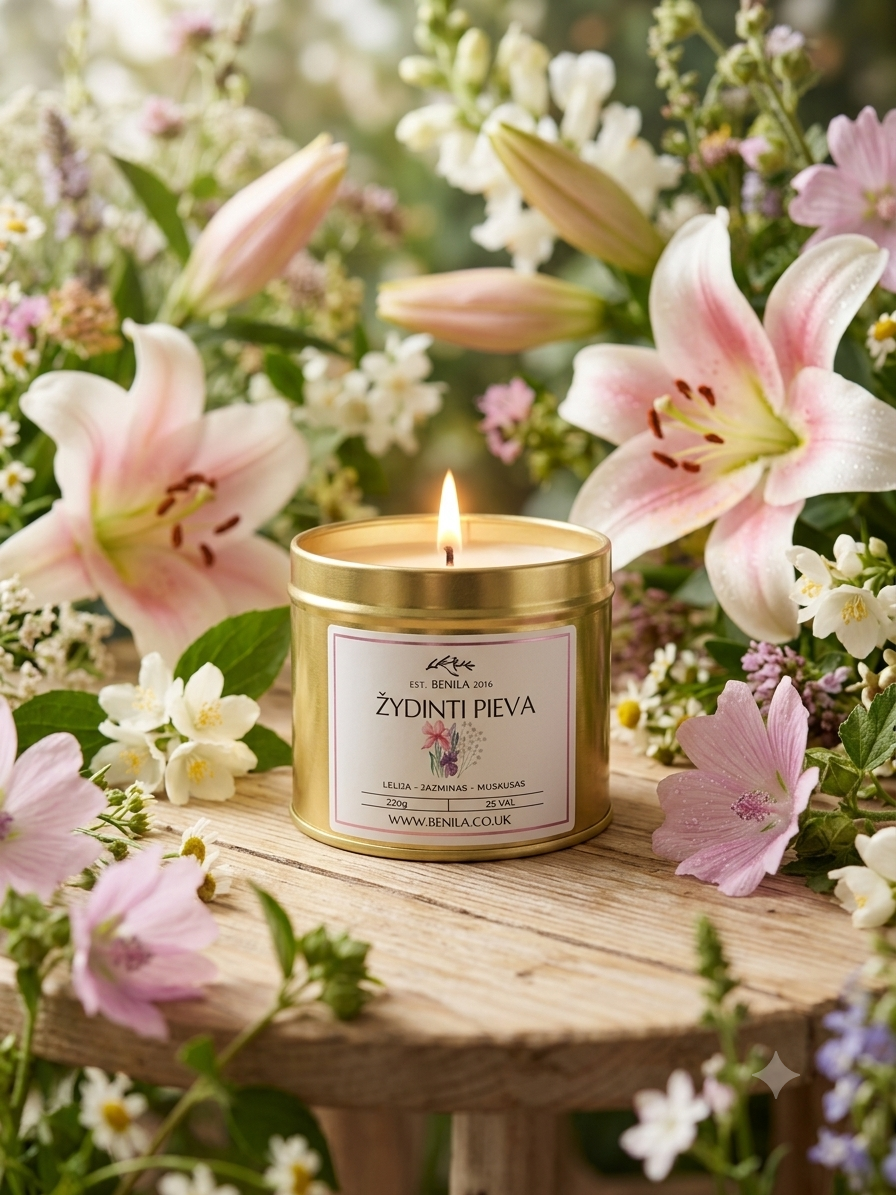 'Žydinti Pieva' Natural Soy Wax Candle