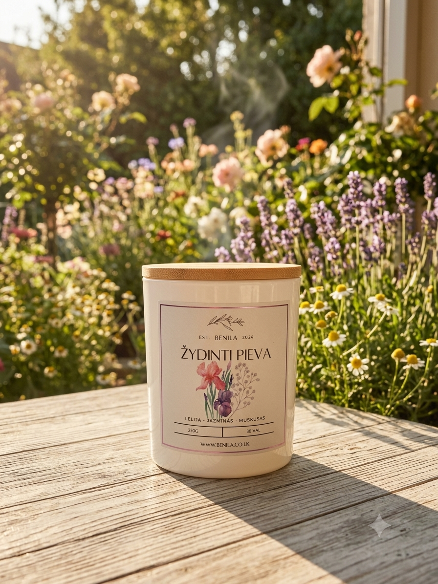 'Žydinti Pieva' Natural Soy Wax Candle