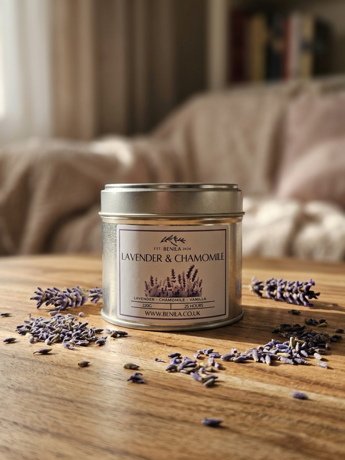 'Lavender and Chamomile' Scented Natural Soy Wax Candle