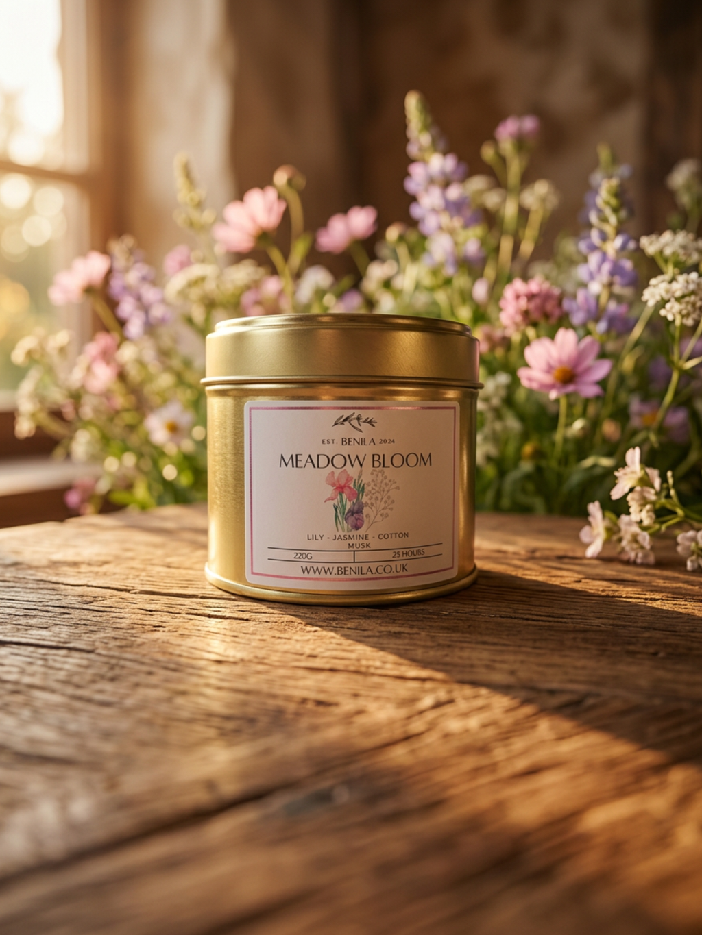 Kvapioji natūralaus sojų vaško žvakė „Meadow Bloom“